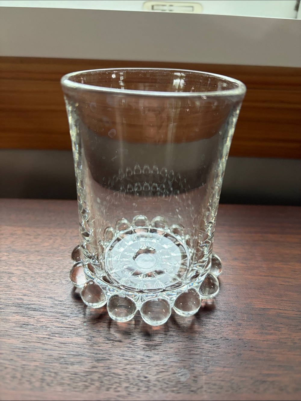 Clear Decorative Glass Tumbler with Bubble Base